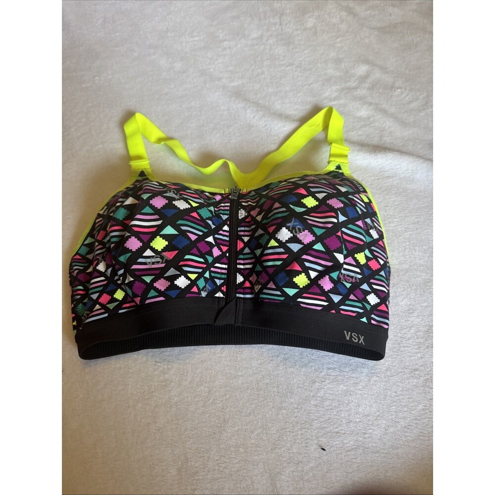 Victoria Secret VSX Sport Bra 34DD Racerback Padded Cup Adjustable Band - Picture 4 of 9